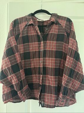 THE GREAT. Plaid Button-Down size 3